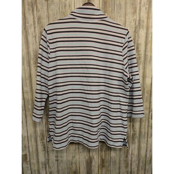 T by TALBOTS 1/4 Zip Pullover Kangaroo Pocket Mock Neck Cotton Textured 1X - Picture 8 of 12